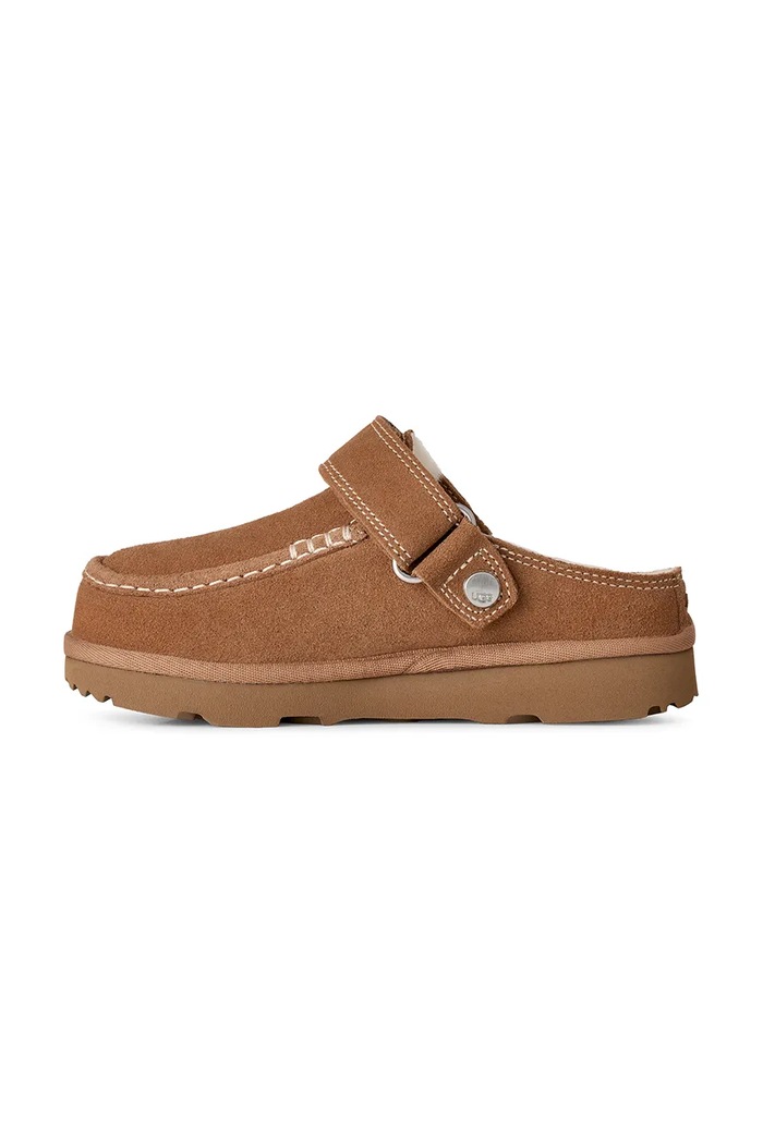 Papuče za djecu od brušene kože GOLDENSTAR EVELINA CLOG UGG 1180231K smeđa