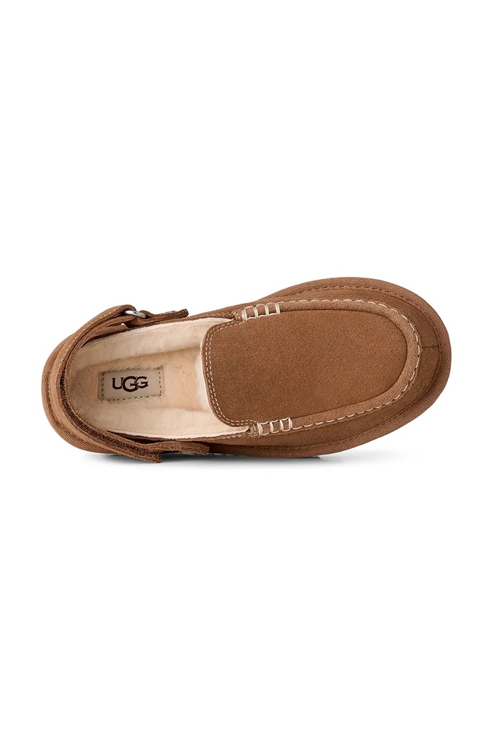 Papuče za djecu od brušene kože GOLDENSTAR EVELINA CLOG UGG smeđa 1180231K