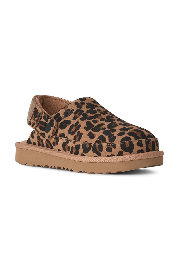 UGG Kapcie dziecięce zamszowe GOLDENSTAR SPOTTED CLOG 1183568K brązowy AW26