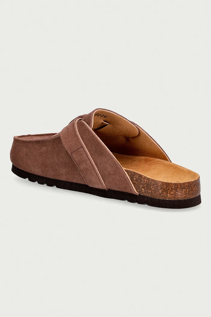 Παπούτσια Scholl Σαγιονάρες mules ανδρικές σουέτ ETHAN F014534014 καφέ