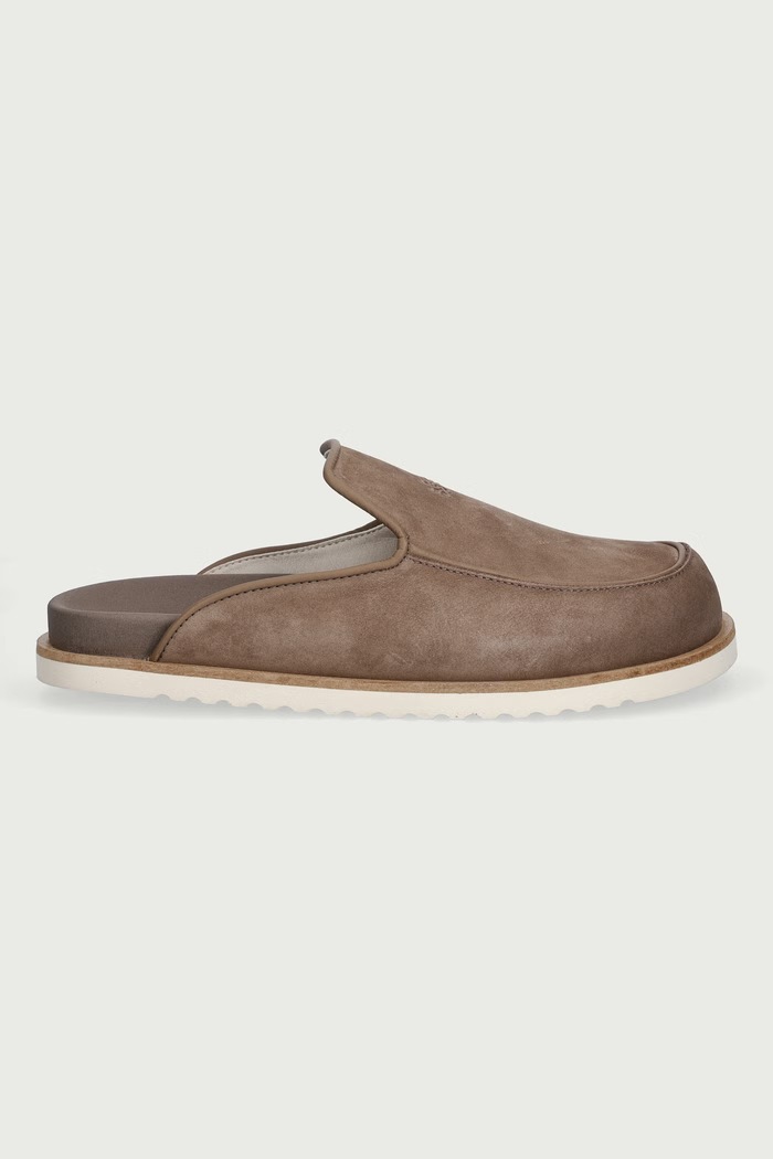 Filling Pieces Klapki mules męskie nubukowe 122613332235 beżowy AW26