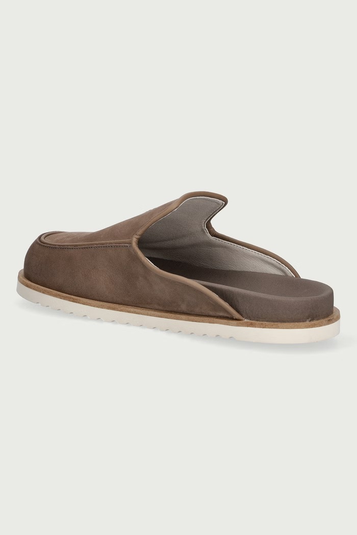 Obuwie Filling Pieces Klapki mules męskie nubukowe 122613332235 beżowy