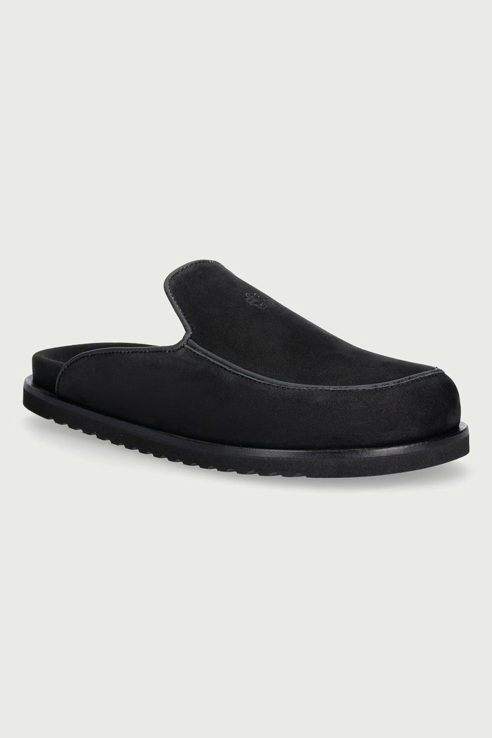 Filling Pieces Klapki mules męskie nubukowe czarny 122613332235
