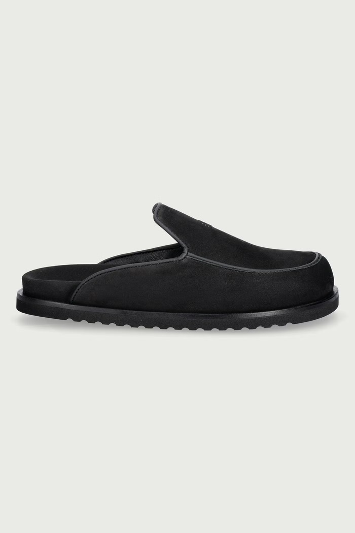 Filling Pieces Klapki mules męskie nubukowe 122613332235 czarny AW26