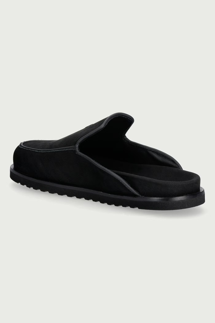 Obuwie Filling Pieces Klapki mules męskie nubukowe 122613332235 czarny