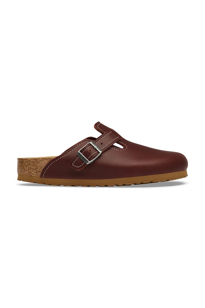 Birkenstock Boston Workwear LENA чехли сабо мъжки от кожа бордо 1032968