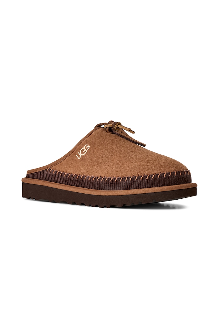 UGG Papuče za muškarce od kože M Classic Heritage Slip-On 1180477.CHE smeđa AW26
