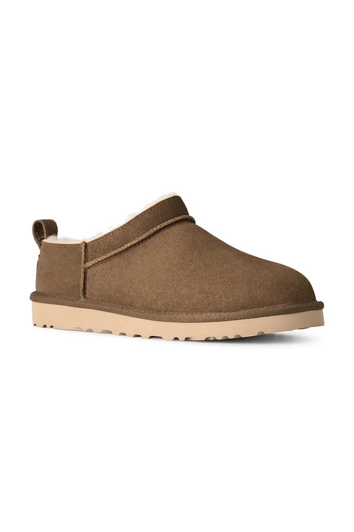 UGG Papuče za muškarce od brušene kože M Classic Micro 1180190.LBNZ smeđa AW26