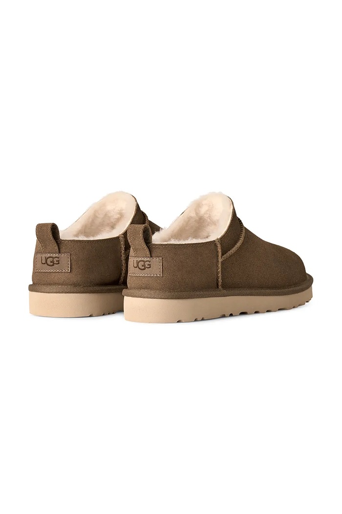 Obuća UGG Papuče za muškarce od brušene kože M Classic Micro 1180190.LBNZ smeđa