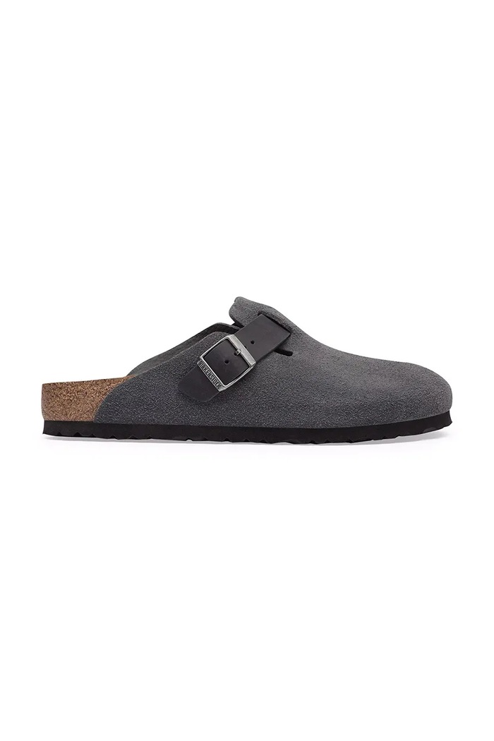 Birkenstock σαγιονάρες mules Ανδρικές σουέτ Boston Mixed Leather γκρί 1032471