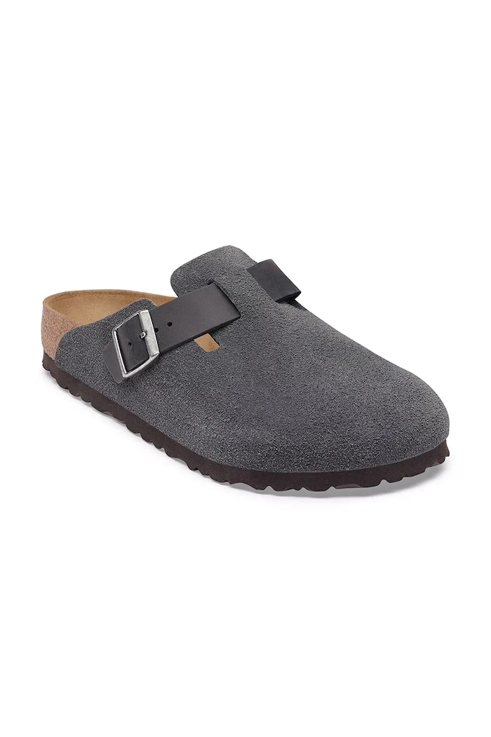 Birkenstock σαγιονάρες mules Ανδρικές σουέτ Boston Mixed Leather 1032471 γκρί AW26