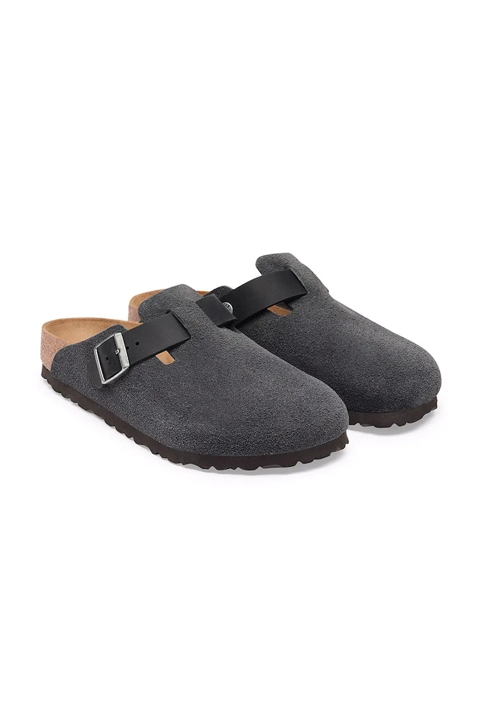 Παπούτσια Birkenstock σαγιονάρες mules Ανδρικές σουέτ Boston Mixed Leather 1032471 γκρί