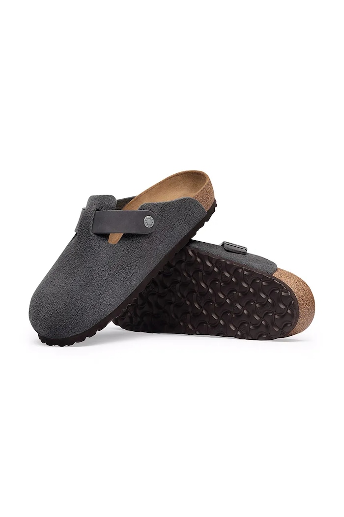 Birkenstock σαγιονάρες mules Ανδρικές σουέτ Boston Mixed Leather γκρί 1032471