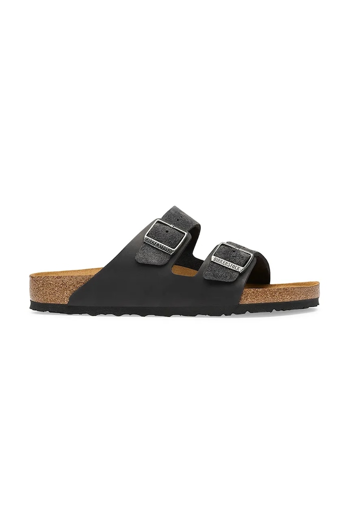 Birkenstock klapki męskie zamszowe Arizona Mixed Leather szary 1032435