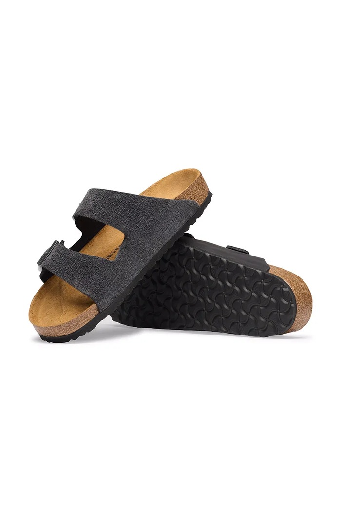 Birkenstock natikače za muškarce od brušene kože Arizona Mixed Leather siva 1032435