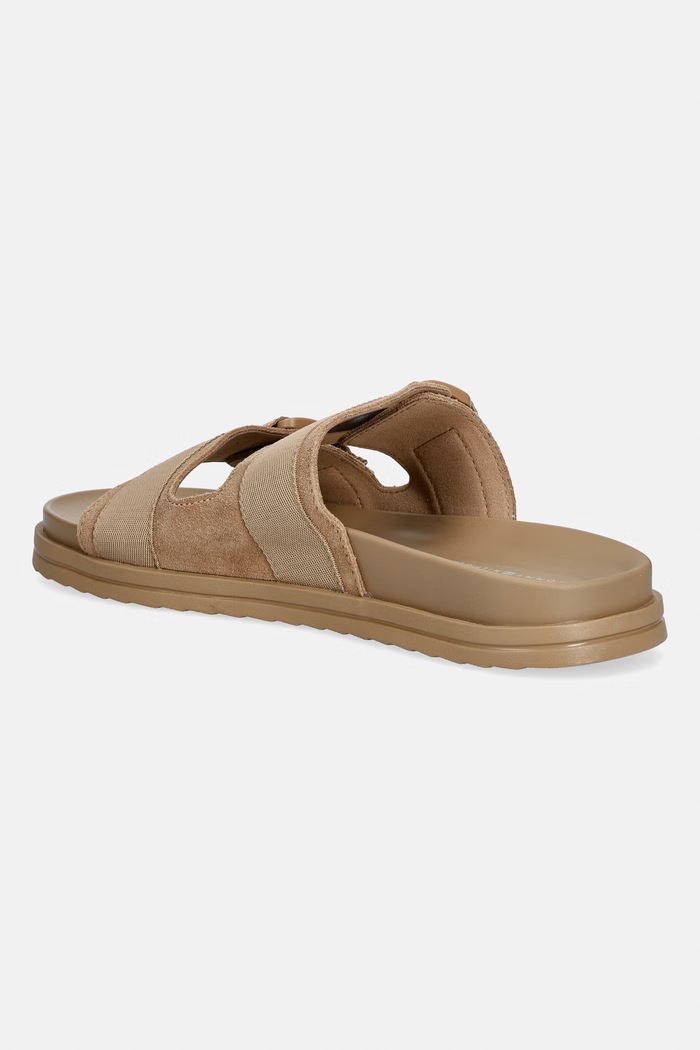 Obuwie Tommy Hilfiger klapki męskie HILFIGER MIX SUEDE BUCKLE SANDAL FM0FM05887 brązowy