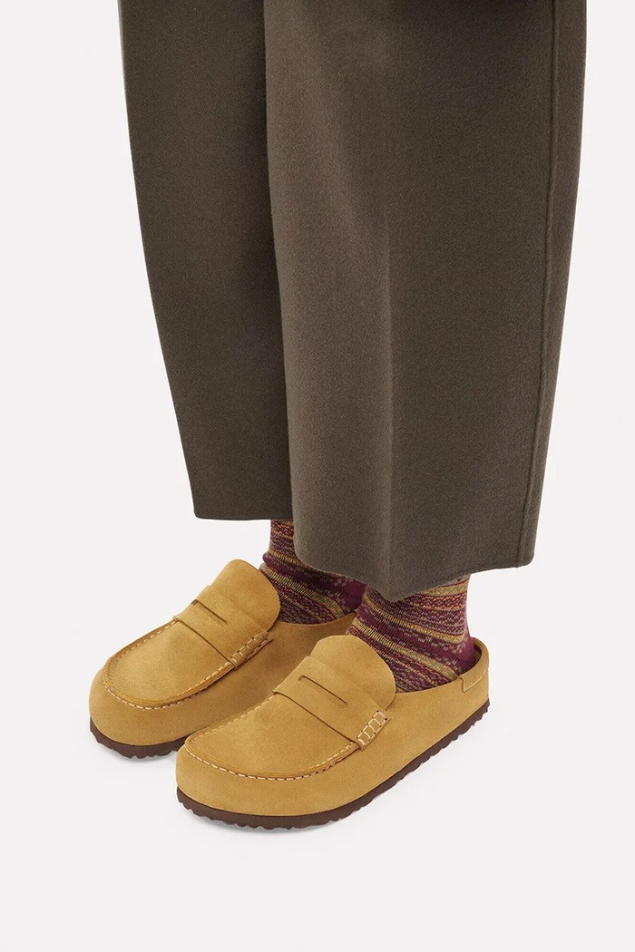Birkenstock šľapky mules semišové Naples Wrapped Suede Leather 1033144