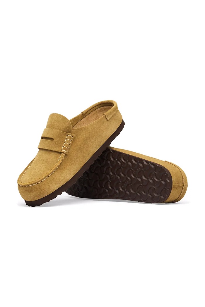 Birkenstock šľapky mules semišové Naples Wrapped Suede Leather hnedá 1033144