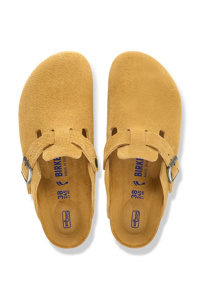 Παπούτσια Birkenstock σαγιονάρες με καλυμμένα δάχτυλα σουέτ Boston Soft Footbed Suede Leather 1033122 καφέ