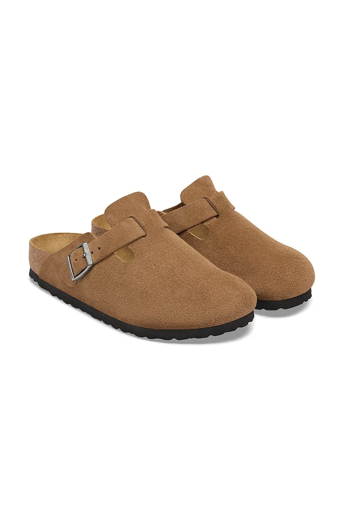 Obuv Birkenstock šľapky mules dámske semišové Boston Suede Leather 1032813 hnedá