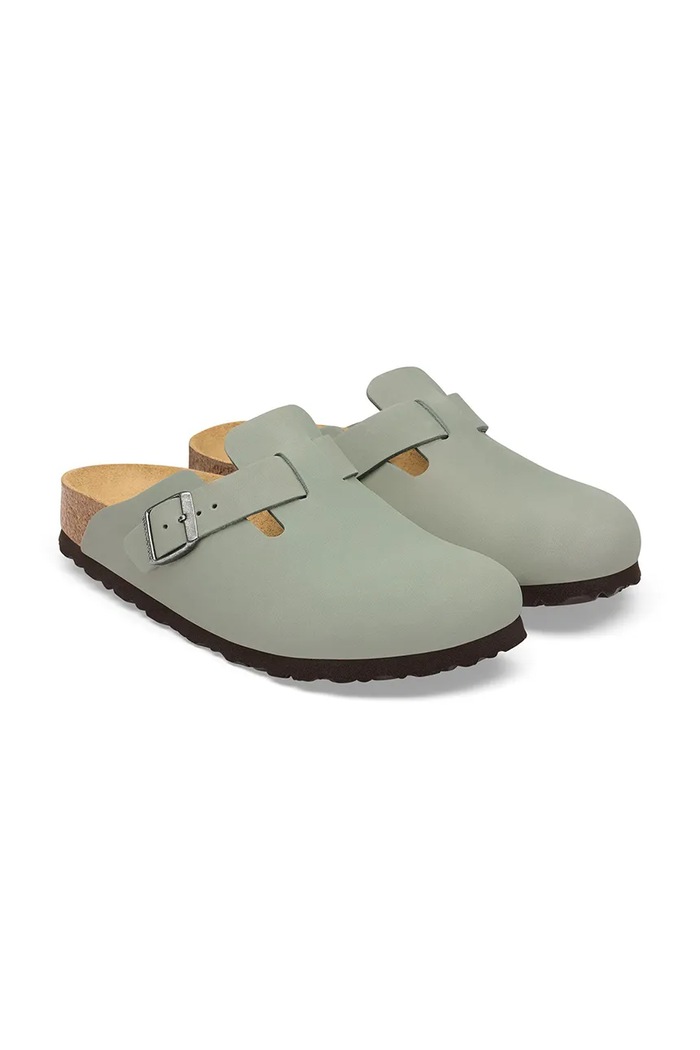 Obuwie Birkenstock klapki mules skórzane Boston Oiled Leather 1032812 turkusowy