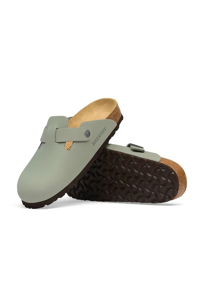 Birkenstock klapki mules skórzane Boston Oiled Leather turkusowy 1032812