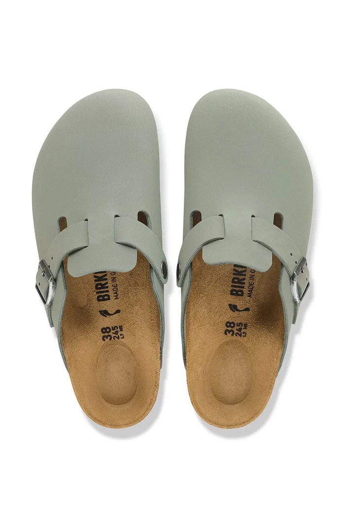 Birkenstock klapki mules skórzane Boston Oiled Leather 1032812 turkusowy