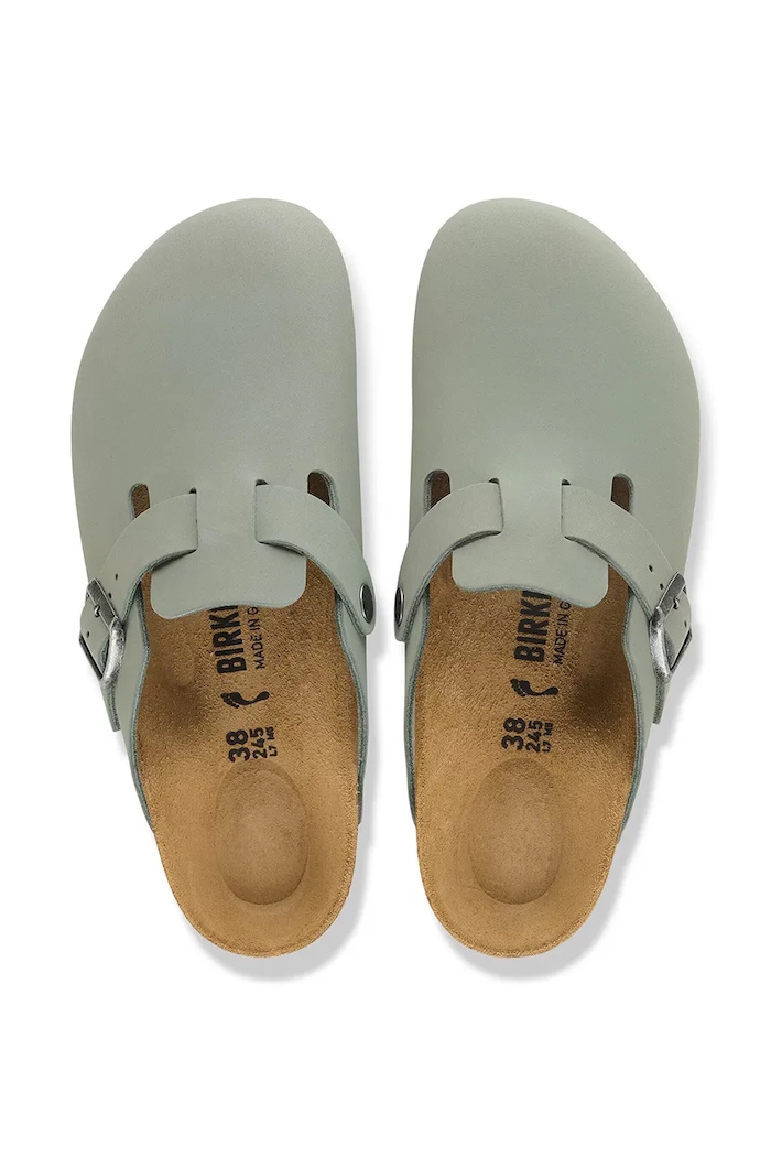 Birkenstock klapki mules skórzane Boston Oiled Leather 1032812 turkusowy