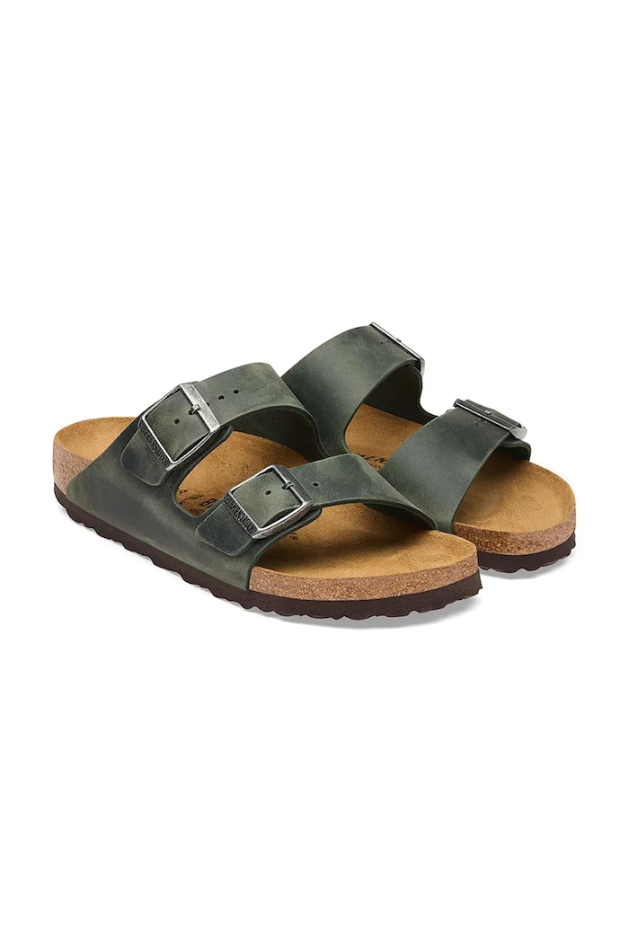 Obuv Birkenstock šľapky kožené Arizona Oiled Leather 1032783 zelená