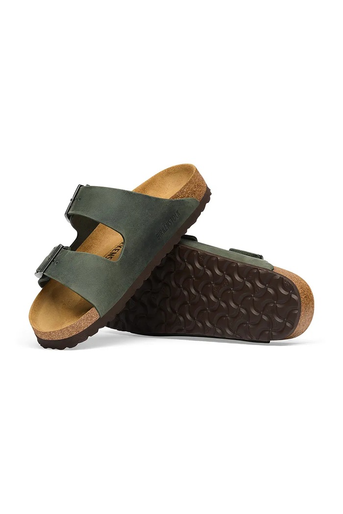 Birkenstock šľapky kožené Arizona Oiled Leather zelená 1032783