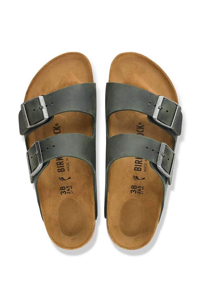 Birkenstock šľapky kožené Arizona Oiled Leather 1032783 zelená
