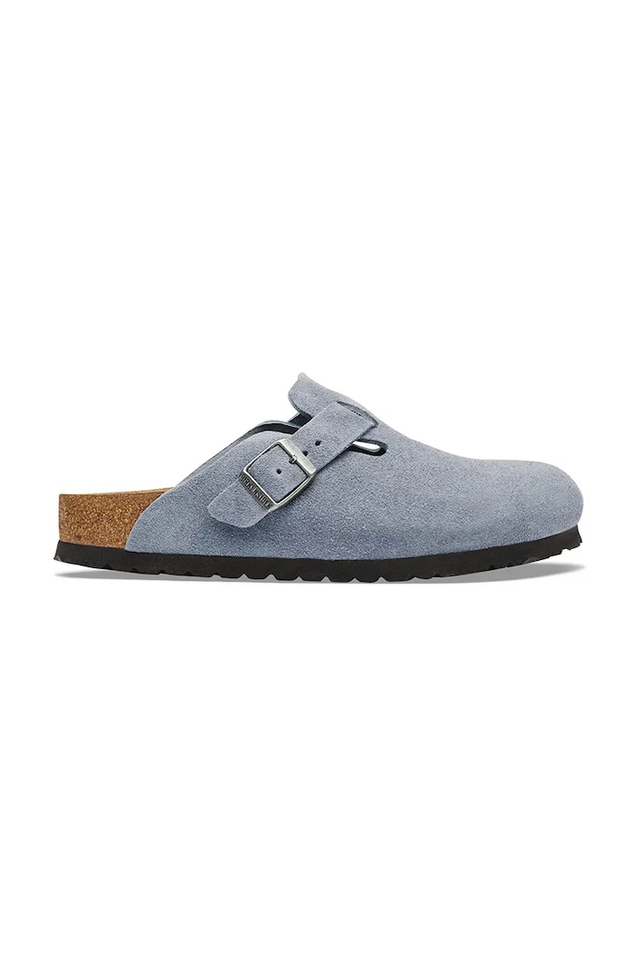 Birkenstock šľapky mules semišové Boston Suede Leather modrá 1032771