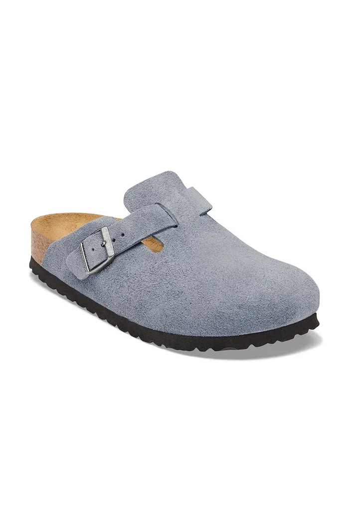Birkenstock šľapky mules semišové Boston Suede Leather 1032771 modrá AW26