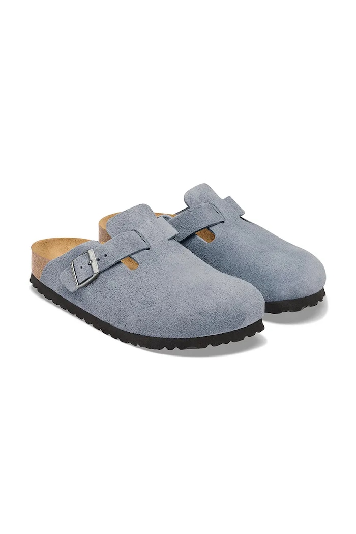 Obuv Birkenstock šľapky mules semišové Boston Suede Leather 1032771 modrá