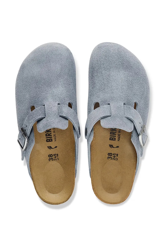 Birkenstock šľapky mules semišové Boston Suede Leather 1032771 modrá