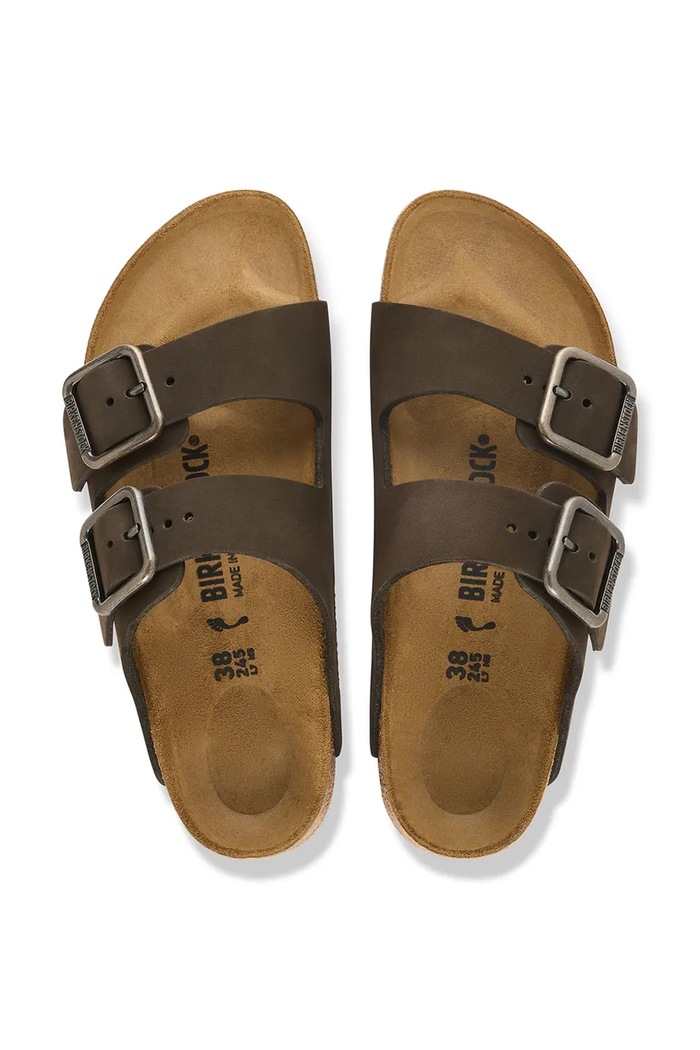 Obuwie Birkenstock klapki nubukowe Arizona Wire Buckle Nubuck Leather 1032761 brązowy