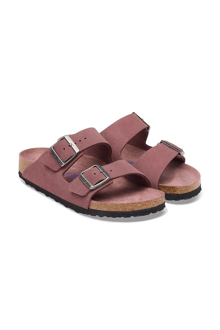 Взуття Birkenstock шльопанці замшеві Arizona Soft Footbed Suede Leather 1032747 рожевий