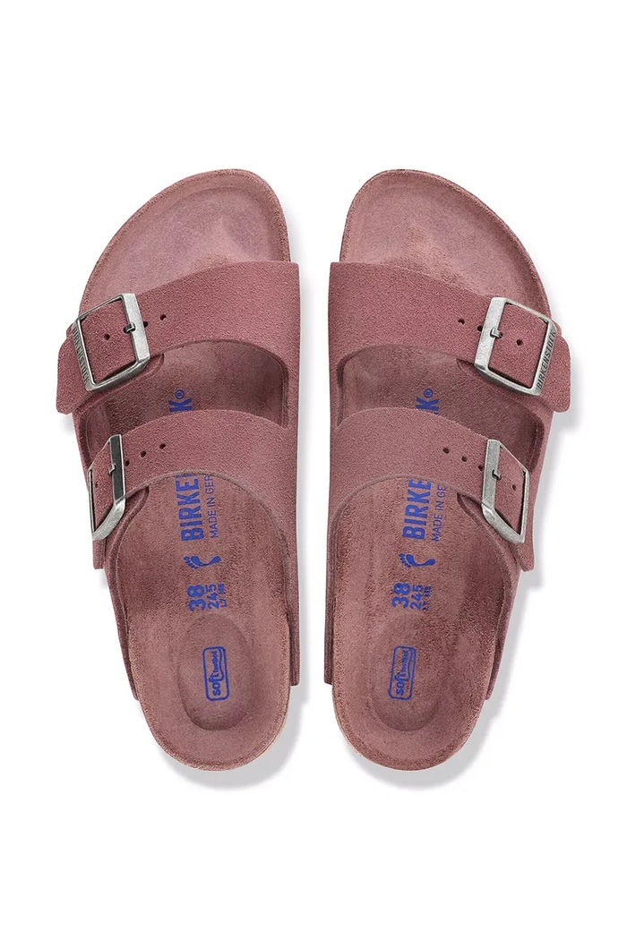 Birkenstock шльопанці замшеві Arizona Soft Footbed Suede Leather 1032747 рожевий
