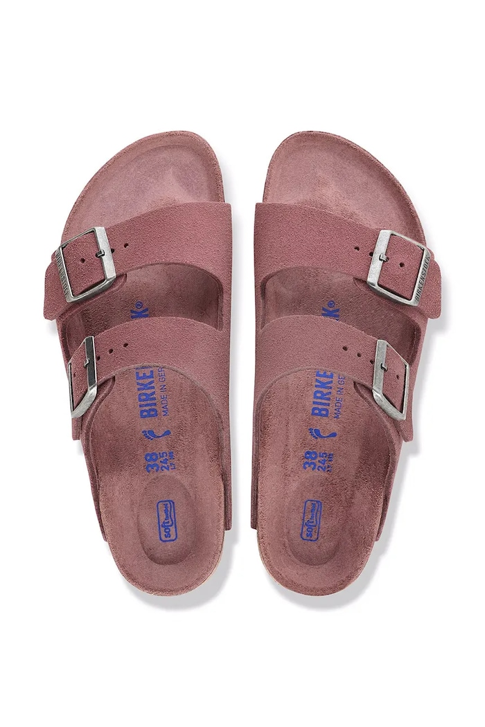 Birkenstock шльопанці замшеві Arizona Soft Footbed Suede Leather 1032747 рожевий