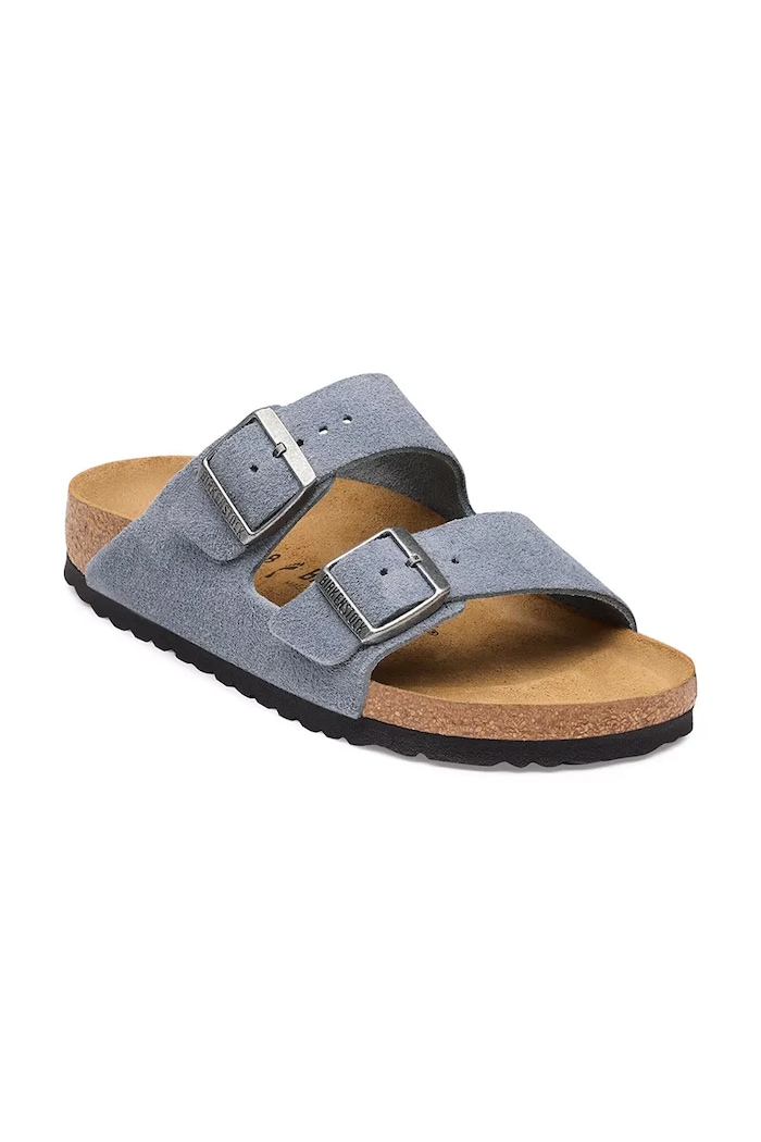 Birkenstock papuci piele întoarsă Arizona Suede Leather 1032735 albastru AW26