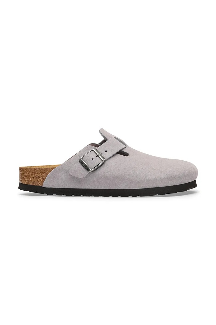 Birkenstock σαγιονάρες Μουλάρια σουέτ Boston Suede Leather μωβ 1032695