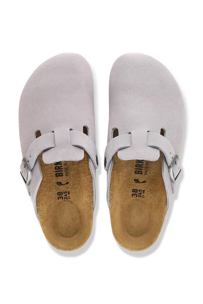 Παπούτσια Birkenstock σαγιονάρες Μουλάρια σουέτ Boston Suede Leather 1032695 μωβ