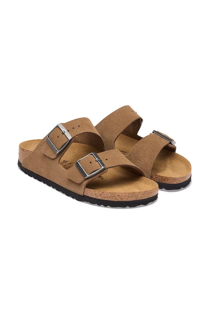 Obuv Birkenstock šľapky semišové Arizona Suede Leather 1032678 hnedá