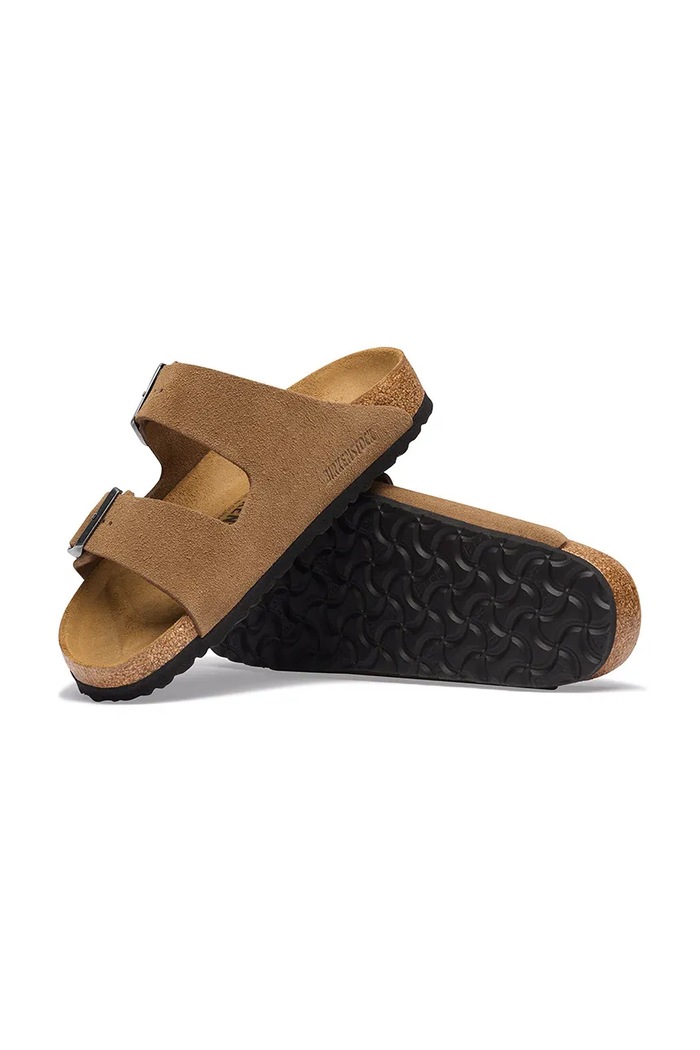 Birkenstock šľapky semišové Arizona Suede Leather hnedá 1032678