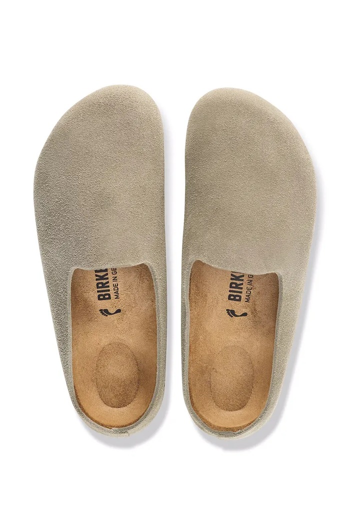 Birkenstock капці замшеві Amsterdam Wrapped Suede Leather 1032516 бежевий