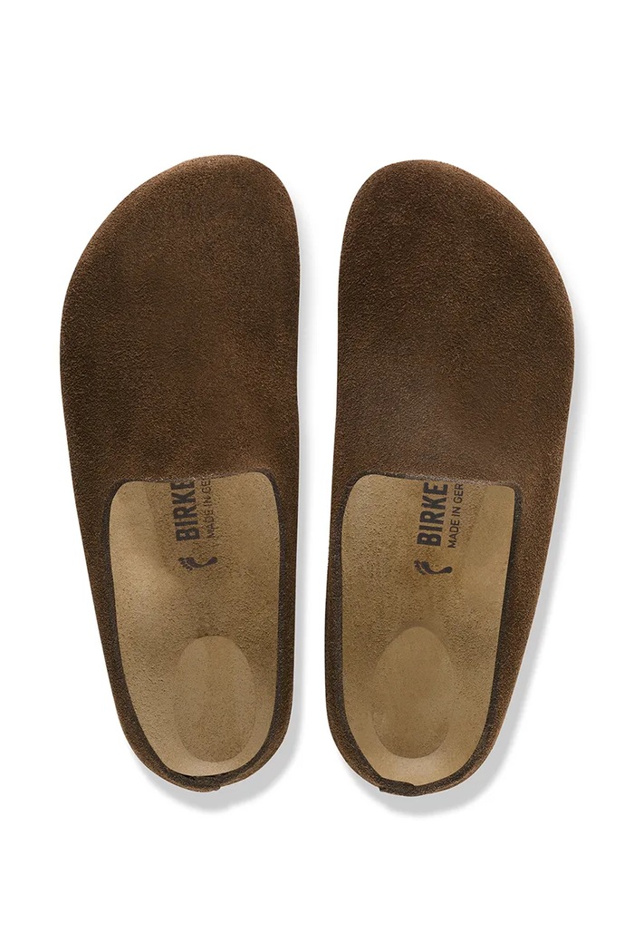 Obuwie Birkenstock klapki zamszowe Amsterdam Wrapped Suede Leather 1032515 brązowy