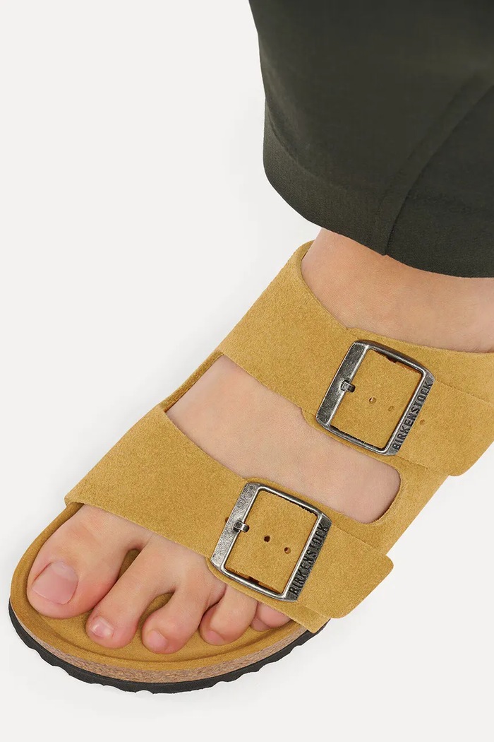Birkenstock klapki zamszowe Arizona Soft Footbed Suede Leather 1032496