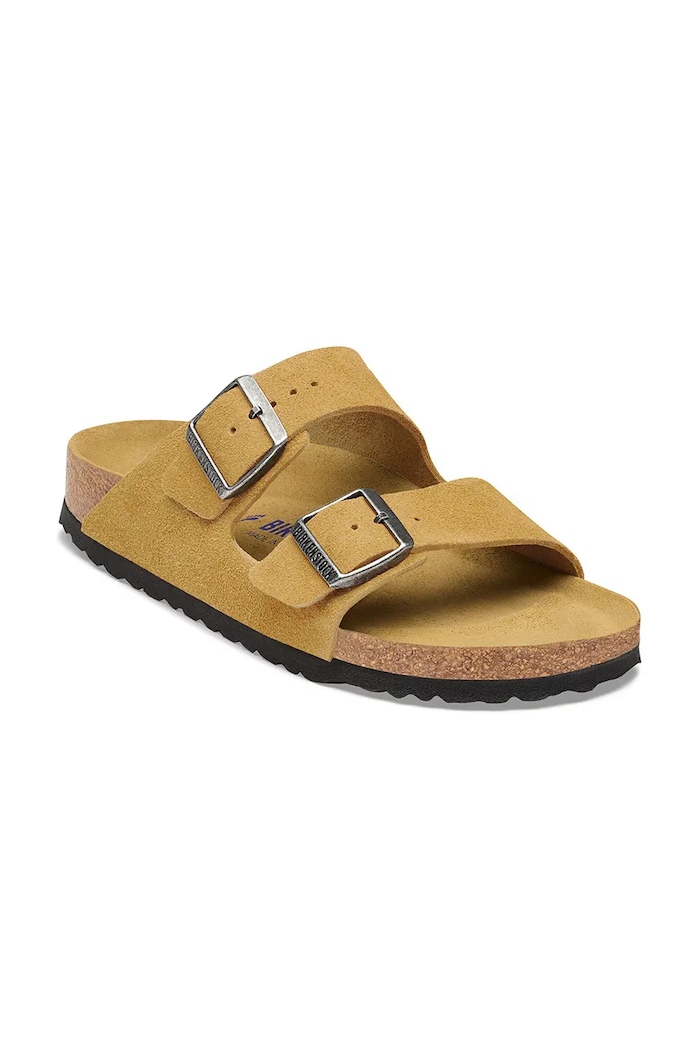 Birkenstock klapki zamszowe Arizona Soft Footbed Suede Leather 1032496 brązowy AW26