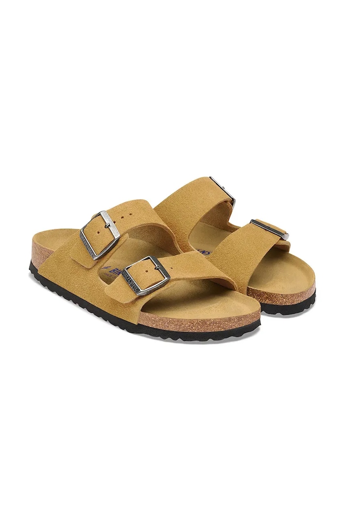Obuwie Birkenstock klapki zamszowe Arizona Soft Footbed Suede Leather 1032496 brązowy