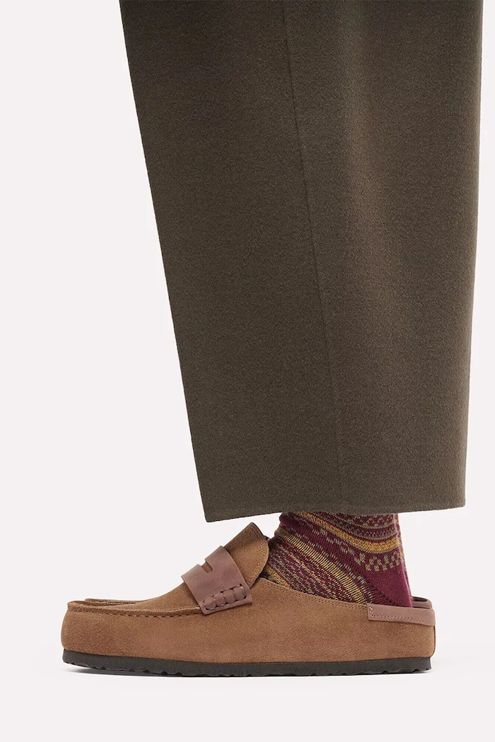 Birkenstock σαγιονάρες mules σουέτ Naples Wrapped double stitch Mixed Leather 1032461